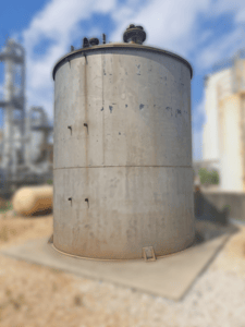 14750 gallon Sabine Steel, Stainless Steel carbon slurry tank, 12' diameter, 18' straight side, 1/16"
