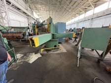 10000 lb. Pro-Eco, banding line, 72" outside dimension, turnstile, downlayer, banding, stacker, conveyors