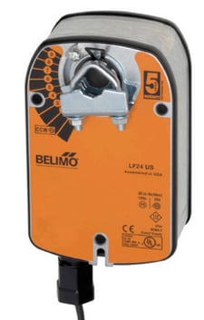 Belimo LF24 US Damper Actuator, 35 in-lb [4 Nm], Spring Return, AC/DC 24 V