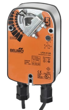 Belimo LF24-S US Damper Actuator, 35 in-lb [4 Nm], Spring Return, AC/DC 24 V