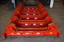 200 Ton, WeldWire #WWSI-200, turning rolls, 200000 lb., idler rolls only, 5" x 20" steel wheels