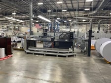 57" Maxson #MSP, single rotary sheeter 3 unwind stands, 15"-55" sheet size, 45" pile height, dust collection