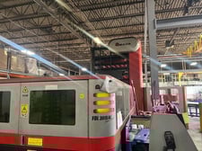 Amada #FOL3015AJ, 4000 watt fiber laser with automation, 5x10 pallet shuttle tables, 2012
