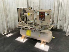 728 cfm, 175 psi, Curtis #R/S10T, rotary screw air compressor, 10 HP, oil coooled motorized fan