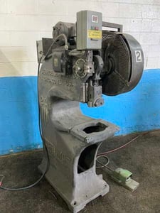 15 Ton, Rousselle #2G, gap bed press, 2" stroke, 7-1/2"Shut Height, 160 SPM, mechanical - foot pedal actuated