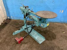 1000 lb. Aronson #C1000P40, welding positioner, 17" table diameter, electric foot pedal, power rotation, 1976