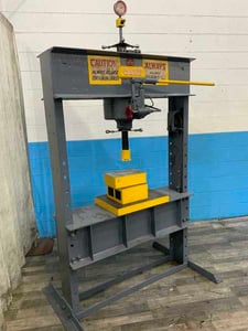 75 Ton, Dake #75H, H-frame hydrauic shop press, 4-1/2" stroke, hand pump, pressure gauge