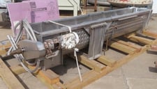 18" diameter x 10' long, Stainless steel screw conveyor, jacketed trough, 2-zone dimple jacket trough, 18"