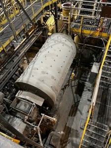 Outotec, regrind ball mill 2m x 3.4m with gear reducer & 160 KW motor