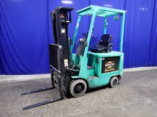 3100 lb. Mitsubishi #2FBC18, Electric Forklift, w/Key, 4" x 32" Forks, 190" max Fork height, 82" Mast, 24"