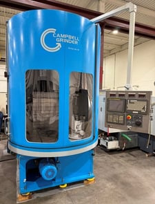 Campbell #750, Fanuc 160iM, 30" table, 30 HP, 7200 RPM, spindle swivel, rotary dress, 2008