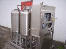 T & C, CIP Skid, (2) 120 Liter Stainless Steel vessels and pumps, 40 psi/full vacuum @ 350&deg;F