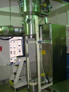 Glatt #GPCG-5, Fluid Bed Dryer, 22 liter capacity, 7" Wurster, 16500 kcal/hr., 2 bar, 5.5 kW, 3600 RPM, 460 V