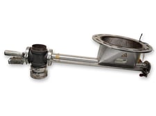 2" diameter x 2.7' long, Azo Stainless screw conveyor feeder hopper, .5 HP Nord motor