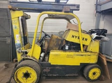 12500 lb. Hyster #S125A, LP lift truck, hard tire, 2 speed, Clear View mast, 6' forks, AS IS