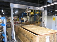 2 Ton, Spanco, Aluminum A-Frame Crane, w/ Coffing 2 Ton Electric Hoist, 105" between uprights, 230/460 V.