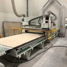 Onsrud #145M12GA, CNC Router, w/ Panel Retrieval System, 9" under bridge, 11" stroke, Fanuc 0i PLC, 12 HP