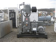 100 cfm, 100 psi, Gardner Denver, reciprocating air compressor, 40 HP, 8.5 x 5' vertical single cylinder, 1989