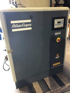 26 cfm, 131 psi, Atlas Copco #GA5, rotary screw air compressor, 7 HP, 230/460 V.