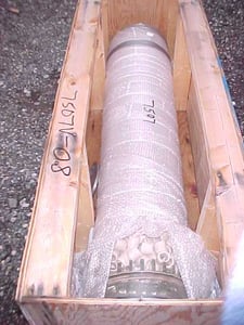 12" x 19' Owens Illinois Tool Works, glass lined packed column, 1976