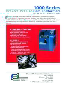 5/8" Wauseon #1003, tube end former, 3" ram stroke, 1.5" clamp open, PLC Control, 2015