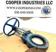 8" Dezurik, manual knife gate valve, Stainless gate, carbon steel body, unused