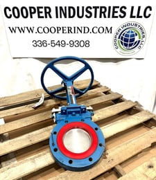 6" Dezurik, manual knife gate valve, carbon steel, unused