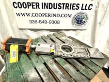 6" Stafsjo, Stainless pneumatic knife gate, red position indicator, unused, 2021