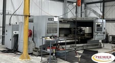 Ganesh #GT-44120, CNC lathe, Fanuc 0iTD, 44" swing, 27.60" swing over cross slide, 120" centers, 3 & 4-jaw
