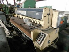 10 gauge x 4' Edwards #3.25/1250, electro-mechanical shear, 24" manual back gauge, 1985