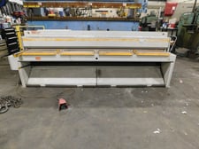 14 gauge x 10' RAS #52.31, electro-mechanical shear, 24" manual back gauge, front return sheet support system