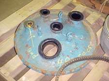 50 Gallon Glass Lined Head, Manufactured By Pfaudler, Approximately 27" Diameter, Fittings: 2", 3", 4", 1