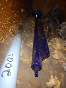 Reglassed Flange Mount Fin Baffle With Glass Restricted Tip For 6" Nozzle, 42" Wet Length, 3-1/2" Span On Fin