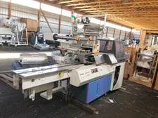 Fuji #FW3400B, Horizontal Box Motion Form Fill Sealer, 150 units/min., 140 mm width x 80 mm H Product Size