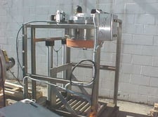 L.E. Stott, Open Mouth Drum Filler, Stainless Steel, 55 gallon capacity, 6" diameter x 6' L Inclined Screw