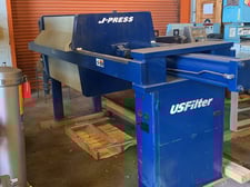 31" U.S. Filter #800G32-20-10DYLW, Plate/Frame Filter Press, (21) Plates, 135 sq.ft. Surface Area, 100 psi