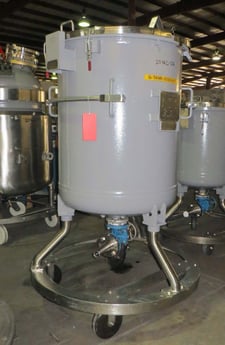 125 gallon DeDietrich, Glass Lined Tank, Vertical, 100 psi/FV @ 500°F Internal, No Jacket