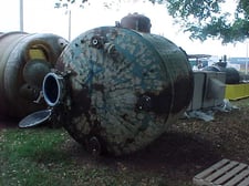 1500 gallon Pfaudler, Glass Lined Tank, Vertical, 90" diameter x 68" straight side, 3" Center Bottom Outlet