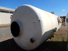 3000 gallon Ceramic Coating Glass Lined Tank, Vertical, 72" diameter x 130" straight side, 75 psi/FV @ 450°F