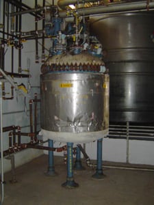 650 gallon Glass Lined Tank, Glass Lined Tank, Vertical, 54" diameter x 60" straight side, w/Radial Agitator