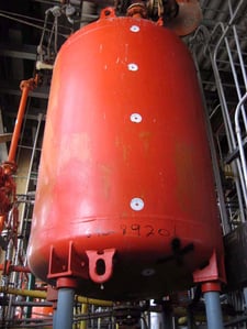 750 gallon DeDietrich #VT-750, Glass Lined Tank, Vertical, 48" diameter x 60" straight side, 50 psi/FV @