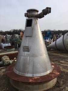 29 cu.ft. Vrieco #10VV-2, Nauta Mixer, Stainless Steel, 62" diameter x 83" cone, 2 HP Orbiting Mixer, 7.5 HP