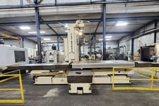 5.1" Toshiba #BFT-13C-W3, horizontal boring mill table type, 35.4" spindle travel, power draw bar, Newall
