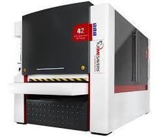 Timesavers #42-Series-1350-WRB, deburrer system, Absaugwerk Serie B 3000 wet dust collector, 2023