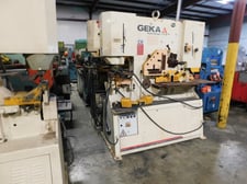 6.5" x 6.5" x 1/2" Geka #110S, hydraulic ironworker, 120 ton, 12.5 HP, 28 SPM, 2016