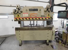 60 Ton, Accurpress #7606, CNC hydraulic press brake, ETS 200 2-Axis Control, 6' overall, 52" between housing