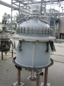 100 gallon DeDietrich, Vertical Glass Lined Reactor, 150 psi/FV @ 500&deg;F Internal, 100 psi @ 500&deg;F Jacket