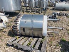 120 gallon Pfaudler, Glass Lined Jacketed Tank, 30" diameter x 33" straight side, 100 psi/FV @ 360°F