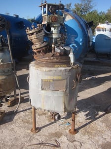 30 gallon Pfaudler, Glass Lined Reactor, 9115 Glass, 20" diameter x 20" straight side, 150 psi/FV @ 450°F