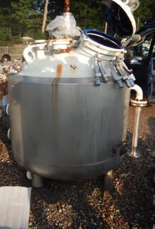 300 gallon Thale, Glass Lined Reactor, 60 psi/FV @ 350&deg;F Internal, 150 psi/FV @ 350&deg;F Jacket, 5 HP